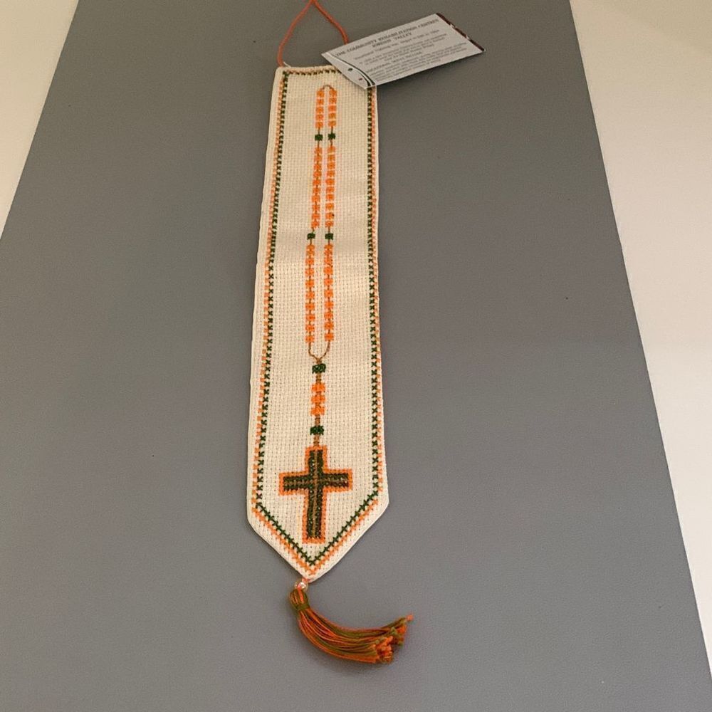 Holy Land Handmade Cross Stitch Banner